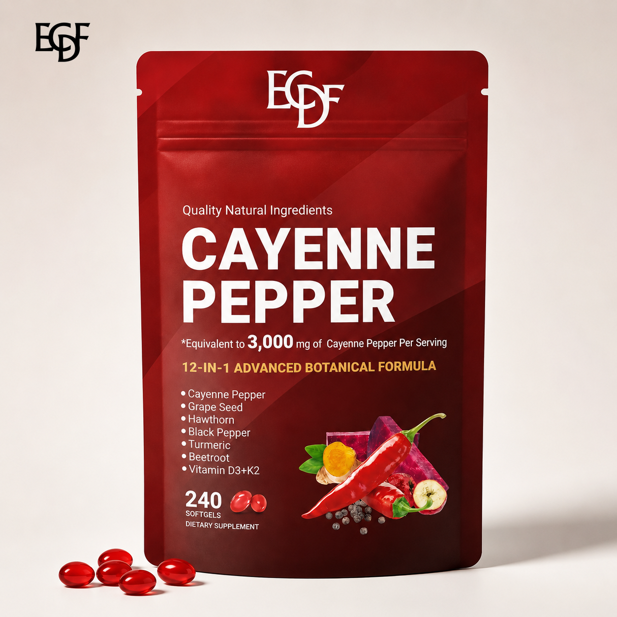 ECDF Cayenne Pepper 12-in-1 pouch