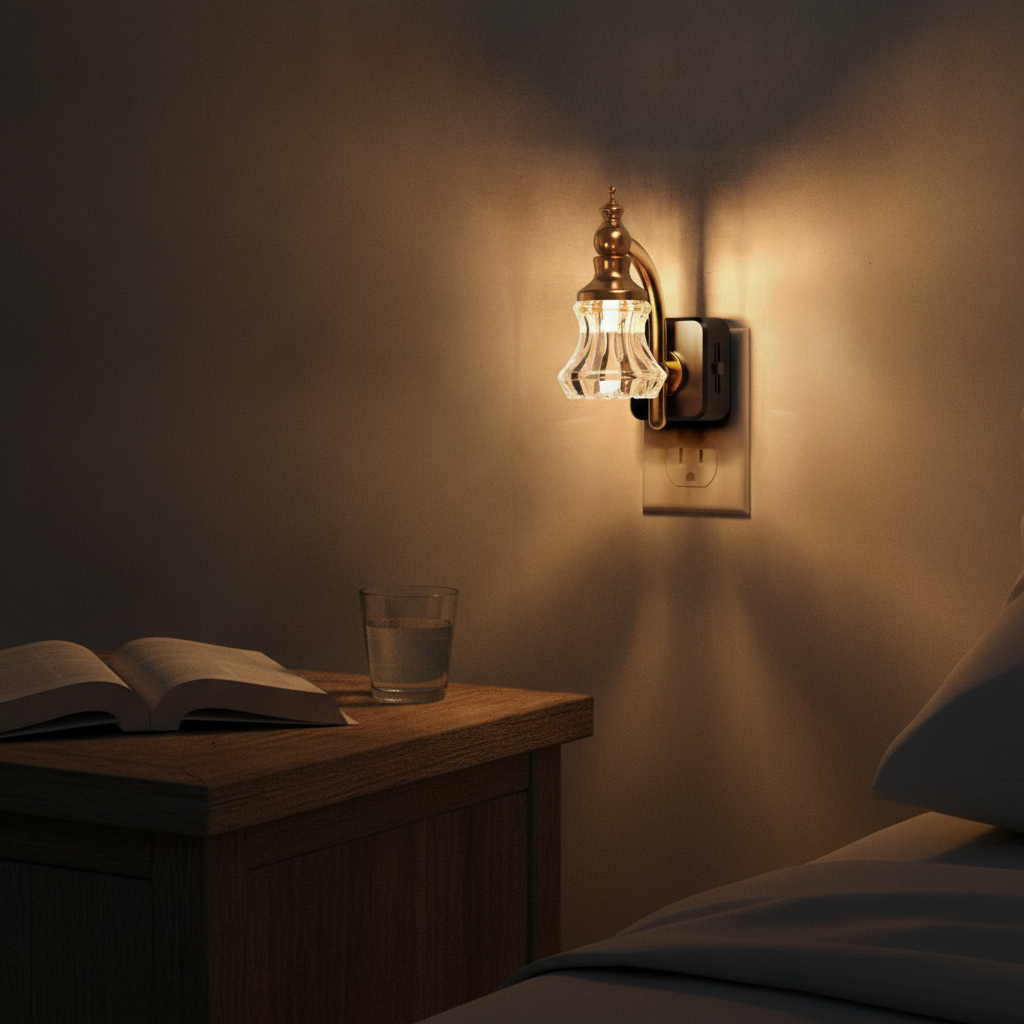 Vintage Flower Plug-In Night Light — Dusk-to-Dawn Sensor