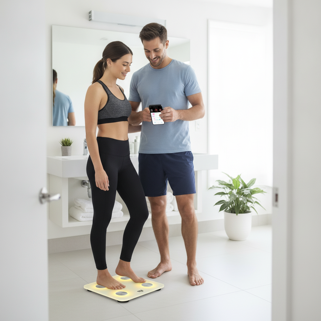 7-Color Glowing Bluetooth Smart Body Fat Scale
